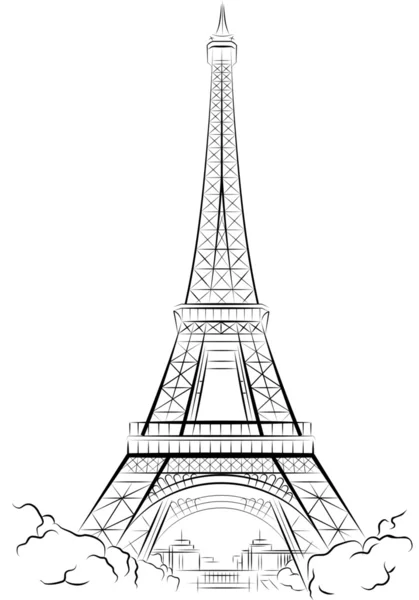 Torre Eiffel en París, Francia — Vector de stock