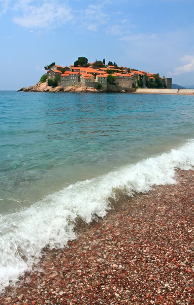 Sveti Stefan (St. Stefan) island-resort in Adriatic sea, Montene — Stock Photo, Image