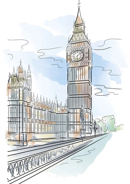 Μπιγκ Μπεν του Πύργου στο Λονδίνο — Διανυσματικό Αρχείο