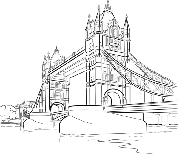 Tower Bridge à Londres — Image vectorielle