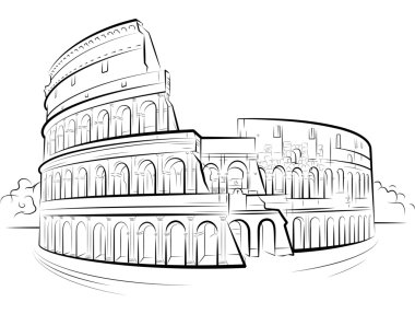 Drawing Colosseum, Rome, Italy