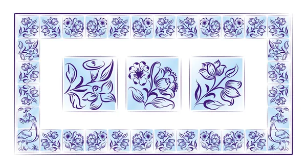 Azulejos antiguos color marco portugués — Vector de stock
