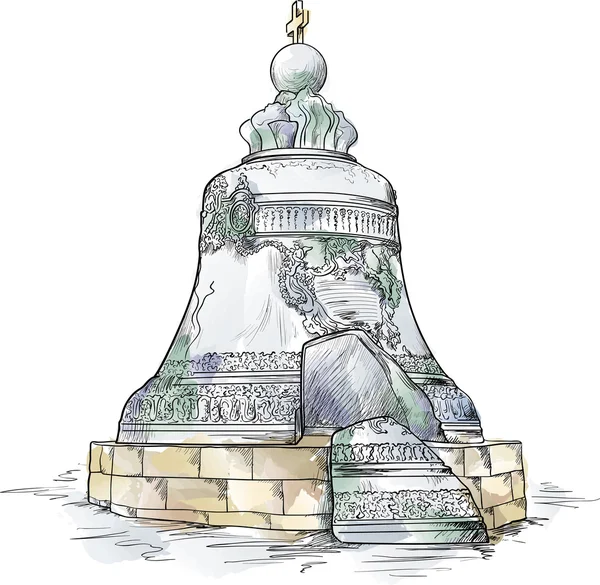 大钟在莫斯科克里姆林宫 — 图库矢量图片