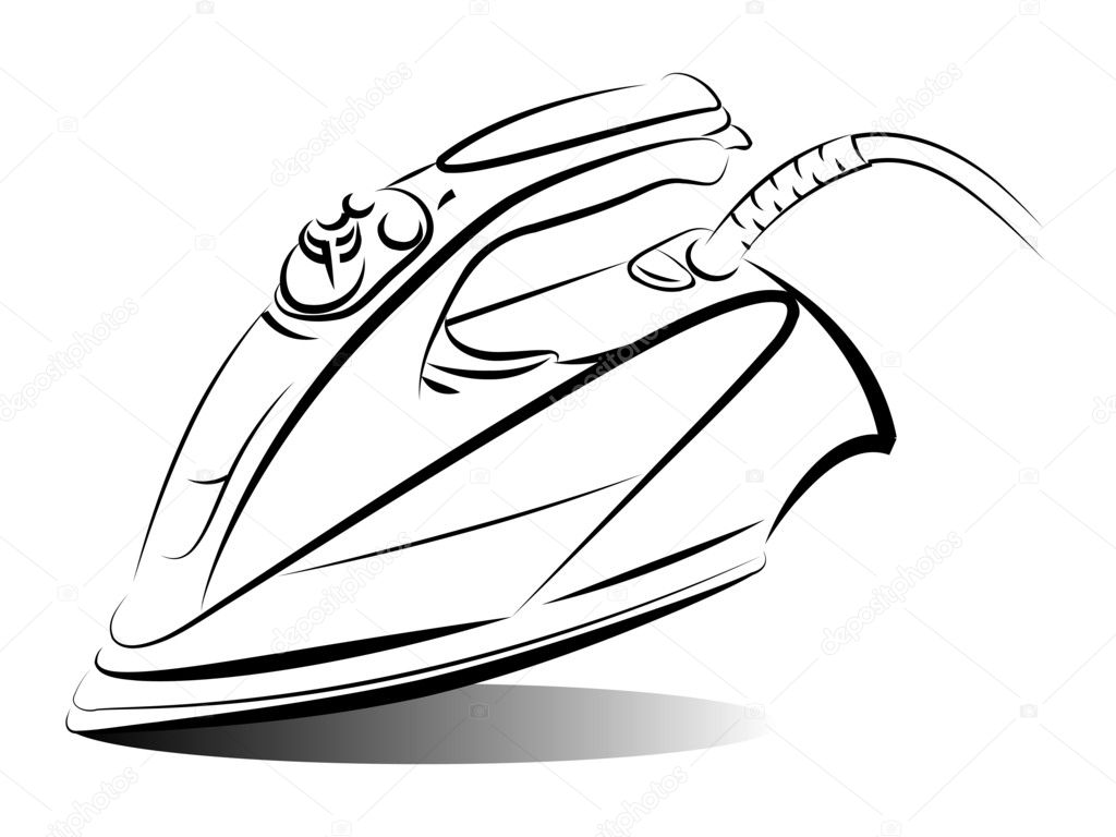 Drawing of the iron, vector illustration Stock Vector Image by ©mirumur