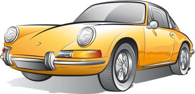 Sarı pahalı araba çizimi