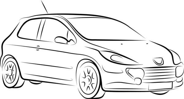 Drawing of the car — Stock Vector