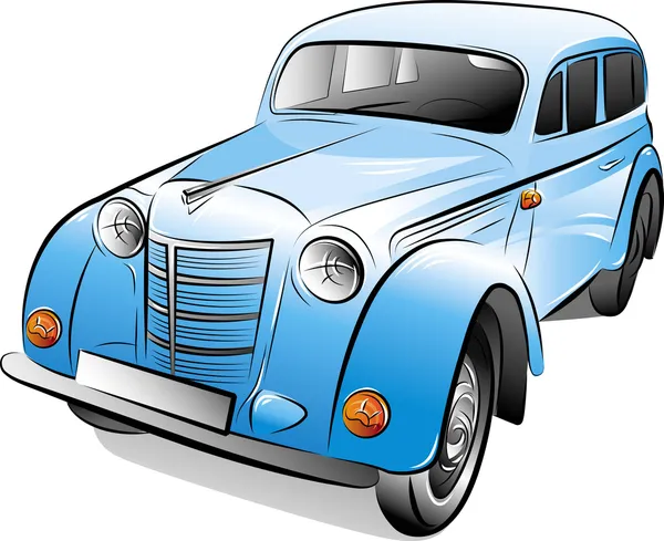 Dibujo del coche retro, ilustración vectorial — Vector de stock