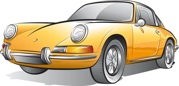 Dibujo del coche amarillo caro — Vector de stock