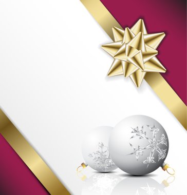 Christmas card with seasonal decorations clipart