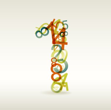 Number one made from colorful numbers clipart