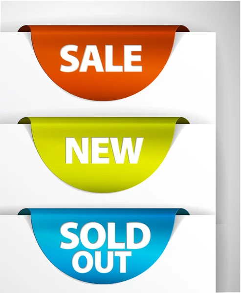 Round Sale New Sold out label set — Stock Vector