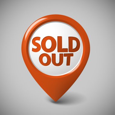 Round 3D pointer for a sold out item clipart