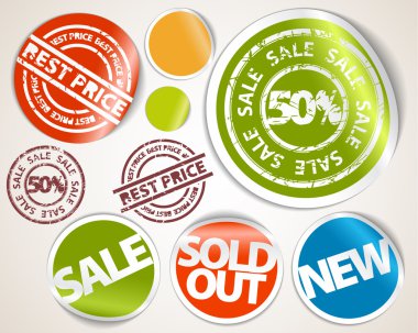 Set of labels and stickers - sale and best price clipart