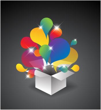 Exploding gift box clipart