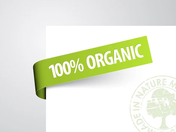 Groenboek label voor organische item — Stockvector