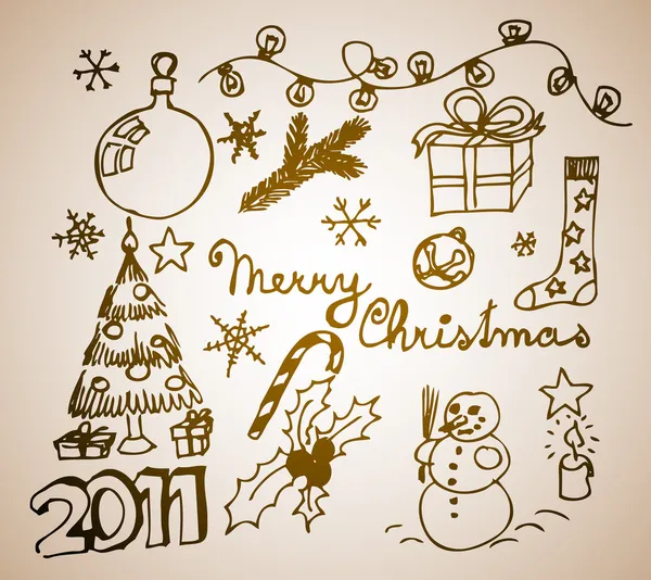 Різдво doodle ілюстрацій — стоковий вектор