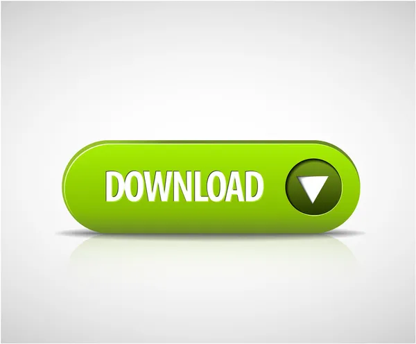 Big green download now button — Stock Vector