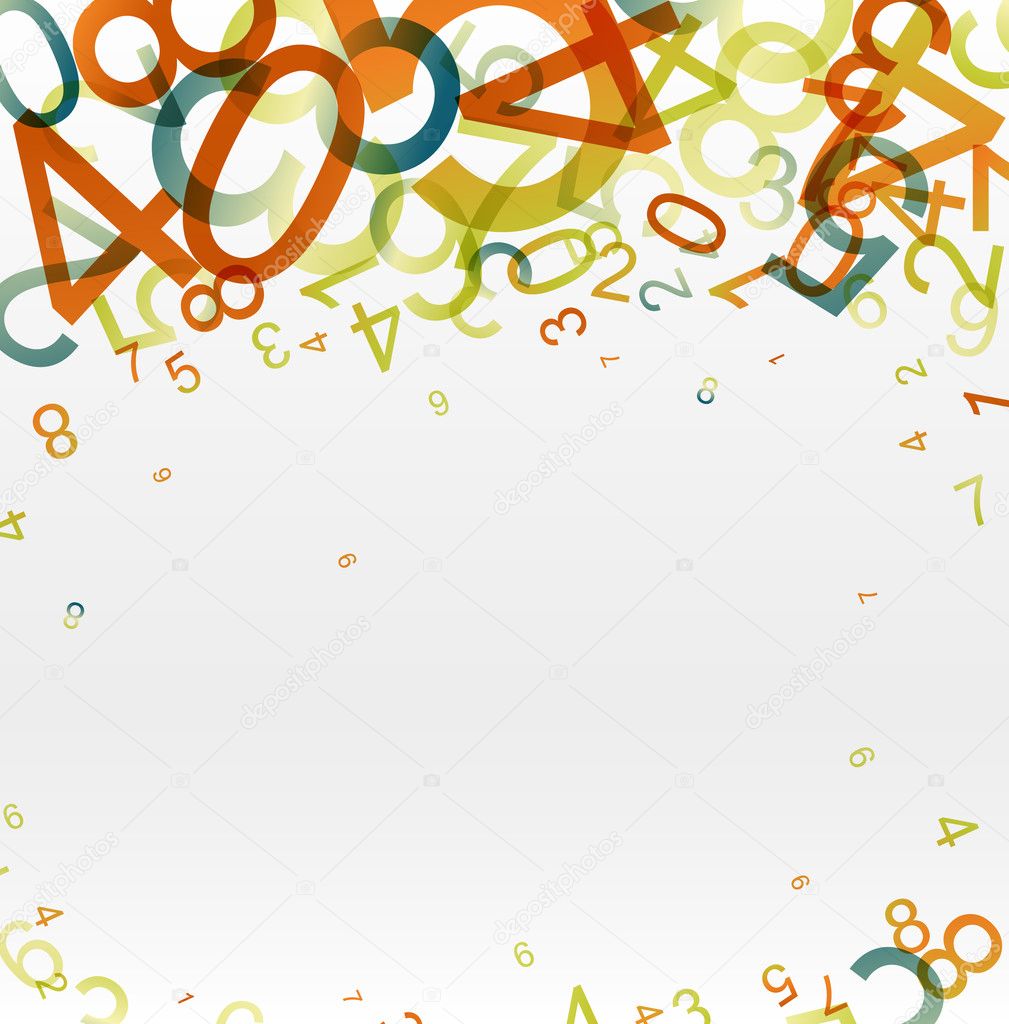 Abstract background with colorful rainbow numbers