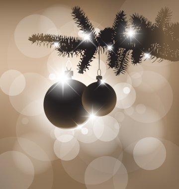 Vector silhouette of a Christmas tree clipart