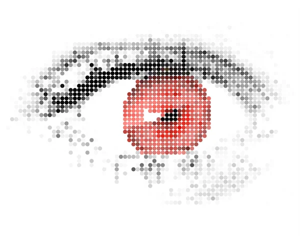 Abstract human - digital - red eye — Stock Vector