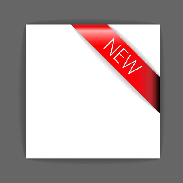 New red corner ribbon — Stock Vector