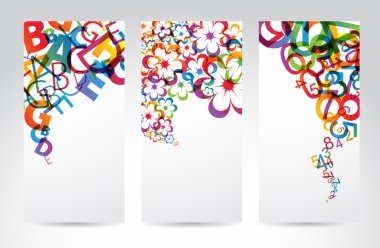 Banners with colorful rainbow elements clipart