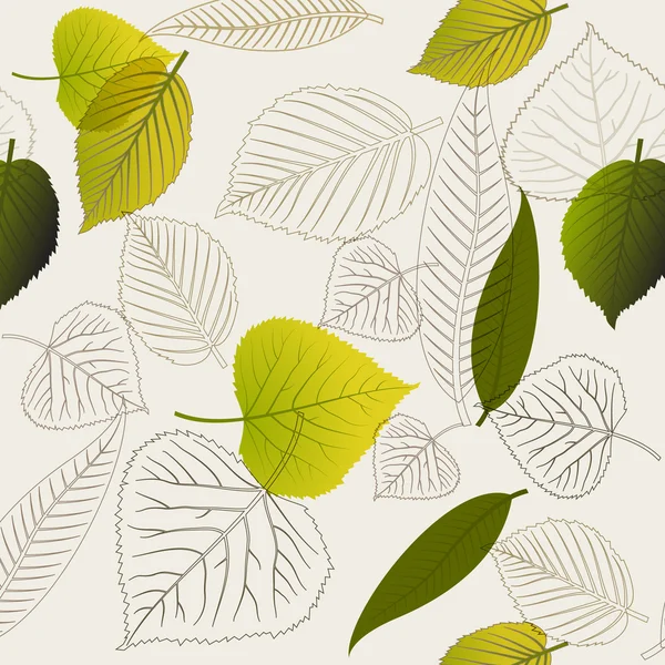 Весенние листья абстрактный бесшовный рисунок — стоковый вектор