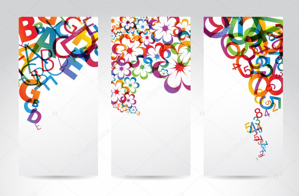 Banners with colorful rainbow elements