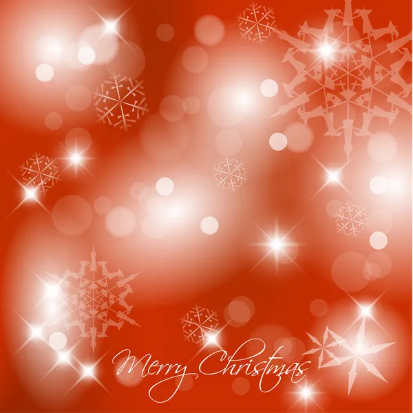 Vektor-röd jul bakgrund med vita snöflingor och plats för ditt te — Stock vektor