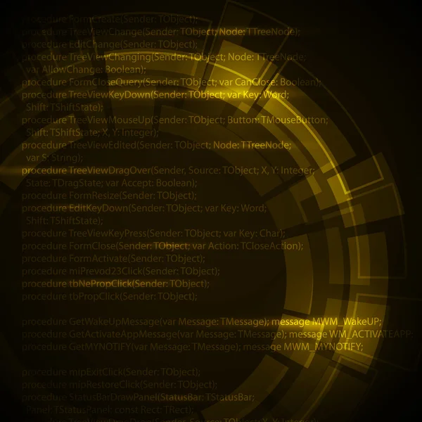 抽象的な暗い黄色の技術的な背景 — ストックベクタ