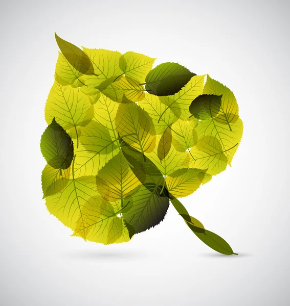 Vers blad gemaakt van kleinere bladeren — Stockvector
