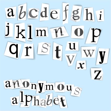 Anonymous alphabet clipart