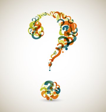 Big question mark made from smaller question marks clipart