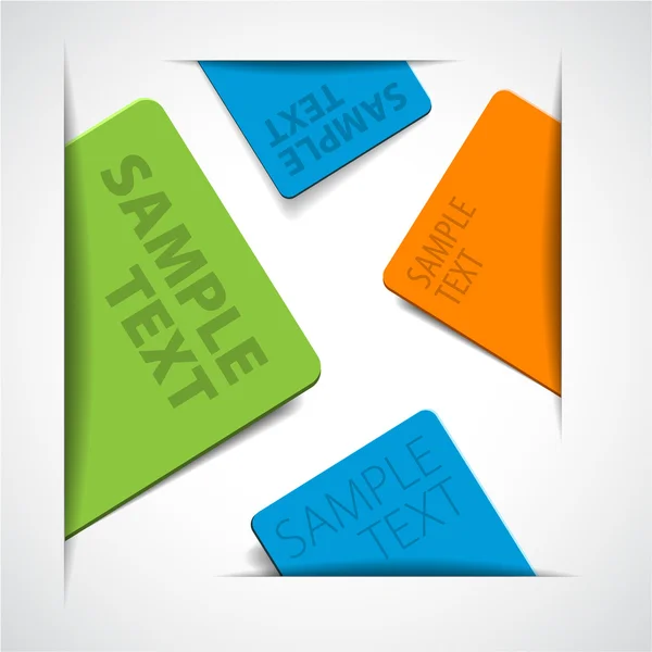 Vector tarjetas de papel de colores con lugar para su texto — Vector de stock