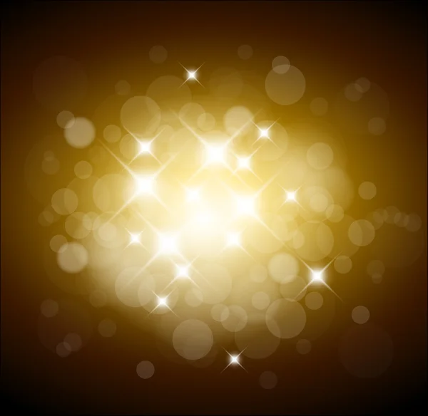 Fond doré avec lumières blanches — Image vectorielle