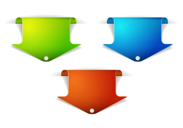 Set di segnalibri freccia colorati — Vettoriale Stock