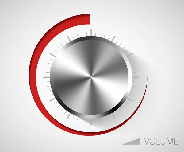 Chrome volume knob — Stock Vector