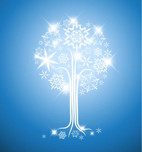 Winter abstract tree — Stock Vector