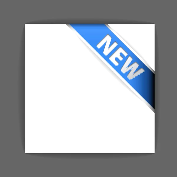 New blue corner ribbon — Stock Vector