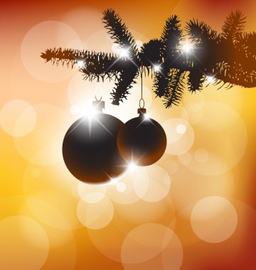 Vector silhouette of a Christmas tree clipart