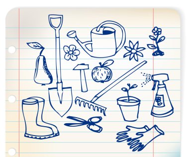 Garden doodle illustration collection clipart