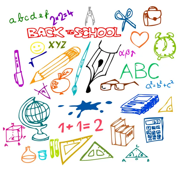 Volver a la escuela - ilustraciones — Vector de stock