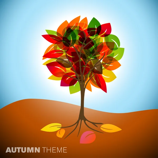 Ilustración del árbol de otoño — Archivo Imágenes Vectoriales