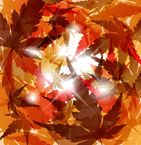 Zlatý podzim listí abstraktní pozadí — Stockový vektor