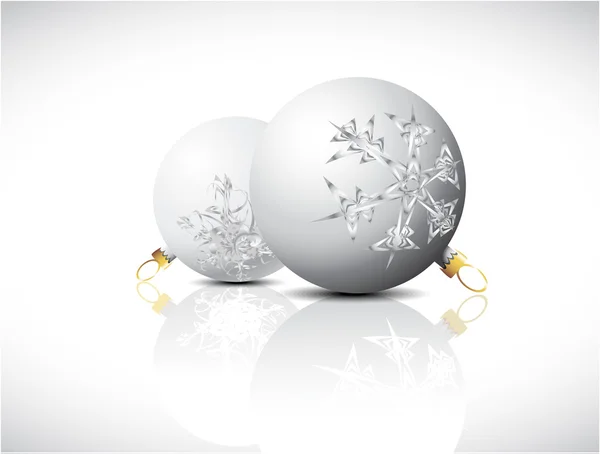 White Christmas bulbs with snowflakes ornaments — Stock Vector