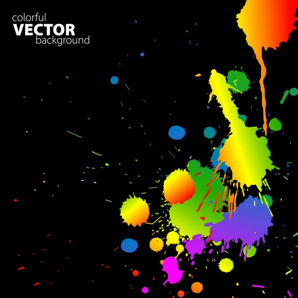 Vector rainbow background with splats — Stock Vector