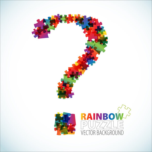 Знак вопроса, сделанный из частей головоломки
