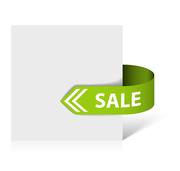 Prodej zelená stuha - šipka — Stockový vektor
