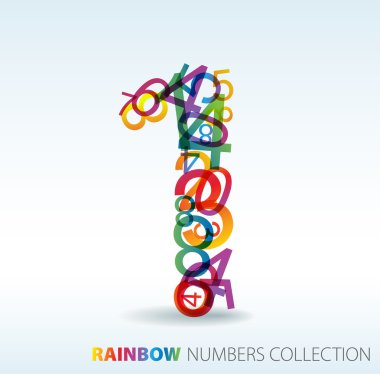 Number one made from colorful numbers clipart