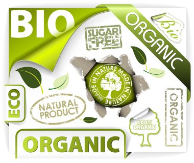 Set of bio, eco, organic elements clipart